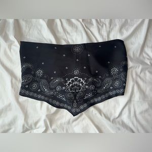 American eagle tie bandana top, black and white, size S